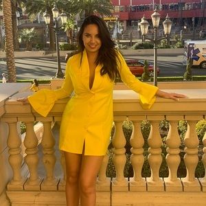 Yellow blazer dress